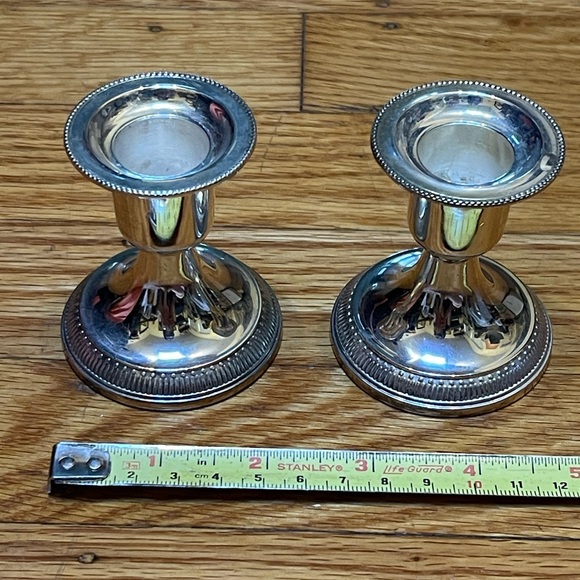 Classic Silver Plated Pair of Candle Holders - Picture 3 of 8